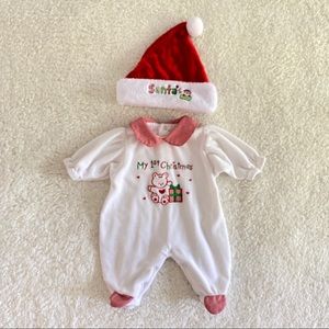 Christmas baby/newborn outfit with Santa hat